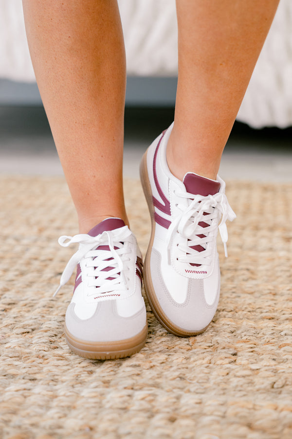 Chic Soul Plus size clothing, white sneakers with grey and red accents 