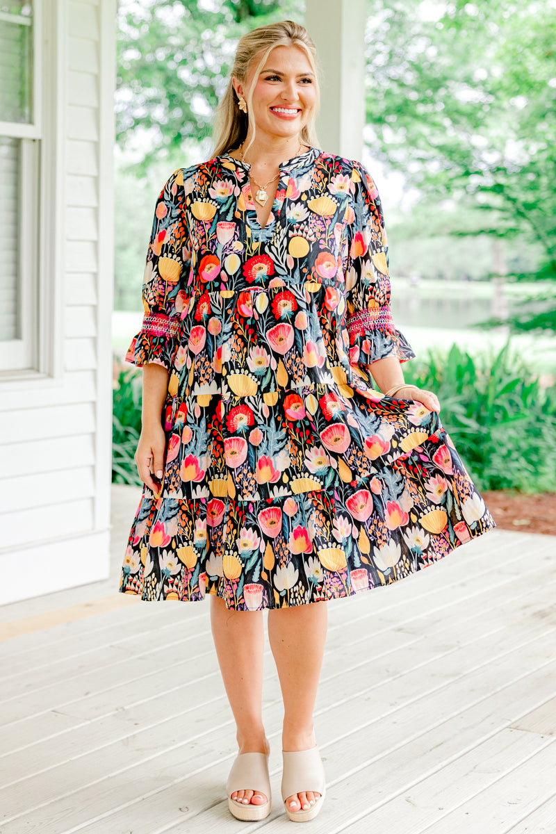 Sands Of Life Dress, Navy Floral – Chic Soul