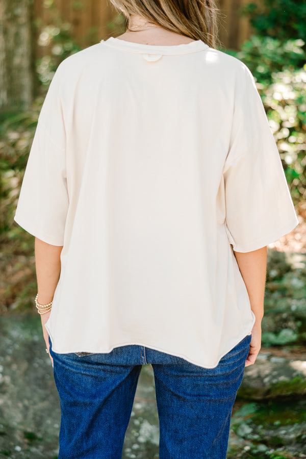 Chic Soul plus size clothing, off white graphic tee with 