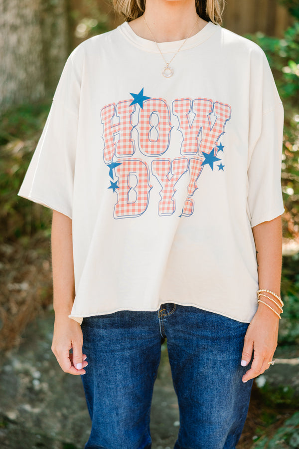 Chic Soul plus size clothing, off white graphic tee with 