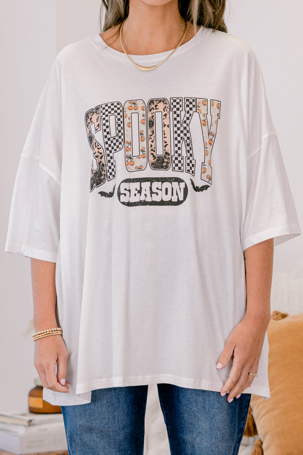Chic Soul plus size clothing, white boyfriend tee with 