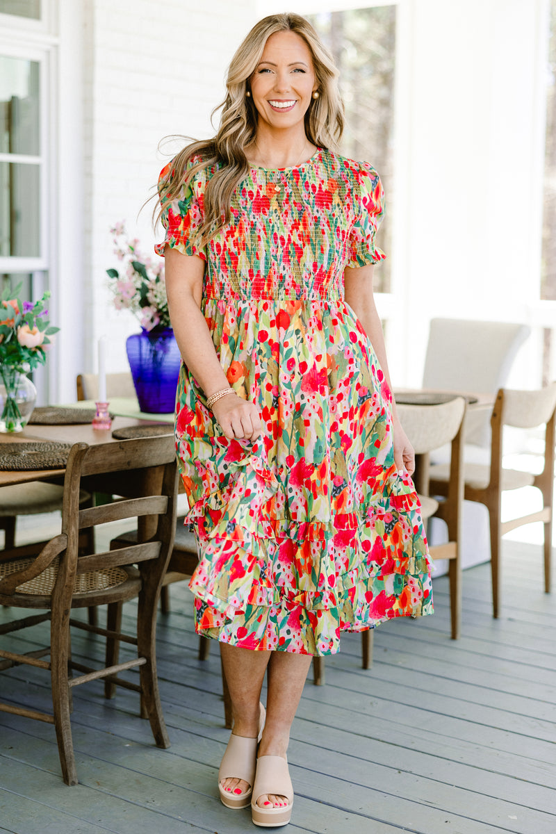 Women's Secret Garden Path Maxi Dress, Orange | Size: 1x by Chic Soul