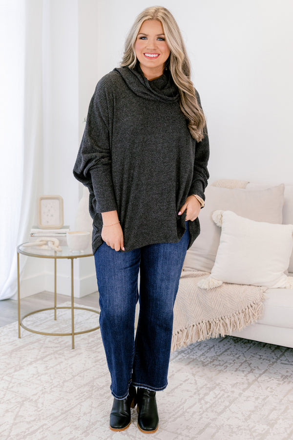 Chic Soul plus size clothing, black turtle neck chunky sweater and maxi dress set