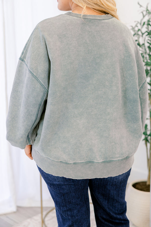 Chic soul plus size clothing, ash jade crewneck pullover