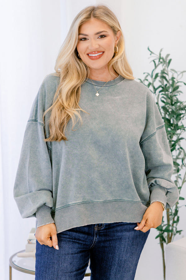 Chic soul plus size clothing, ash jade crewneck pullover