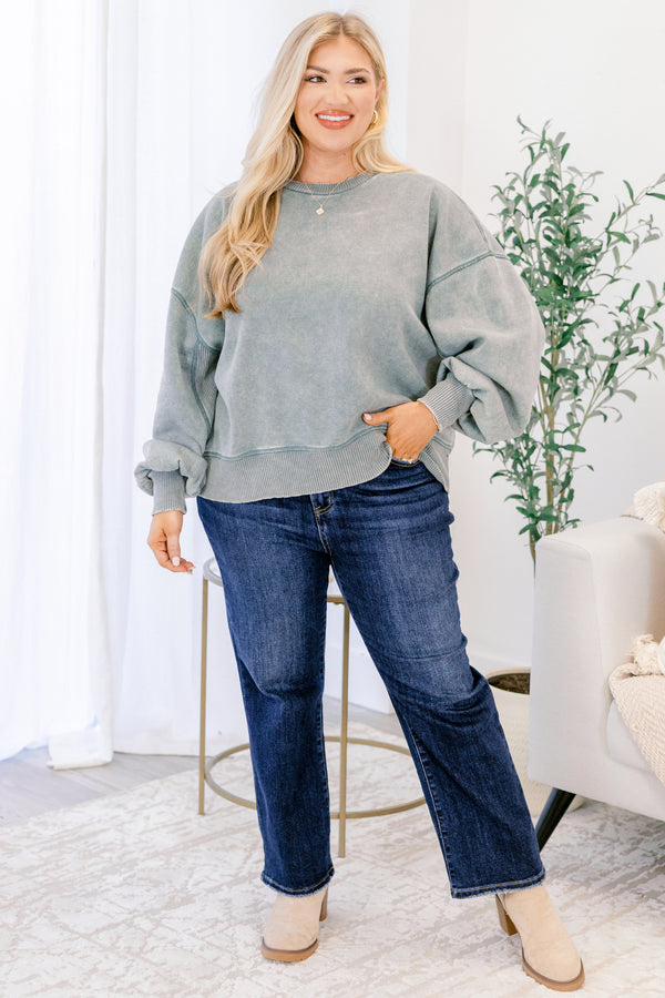 Chic soul plus size clothing, ash jade crewneck pullover