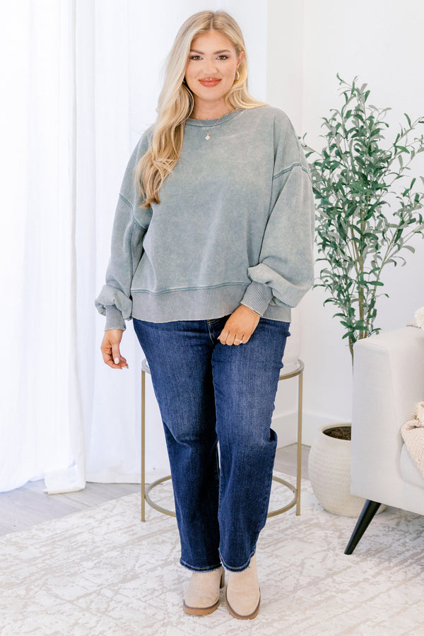 Chic soul plus size clothing, ash jade crewneck pullover