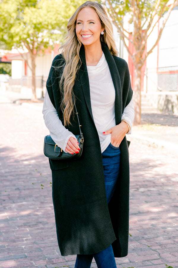 Chic Soul plus size clothing, black short sleeve maxi cardigan 