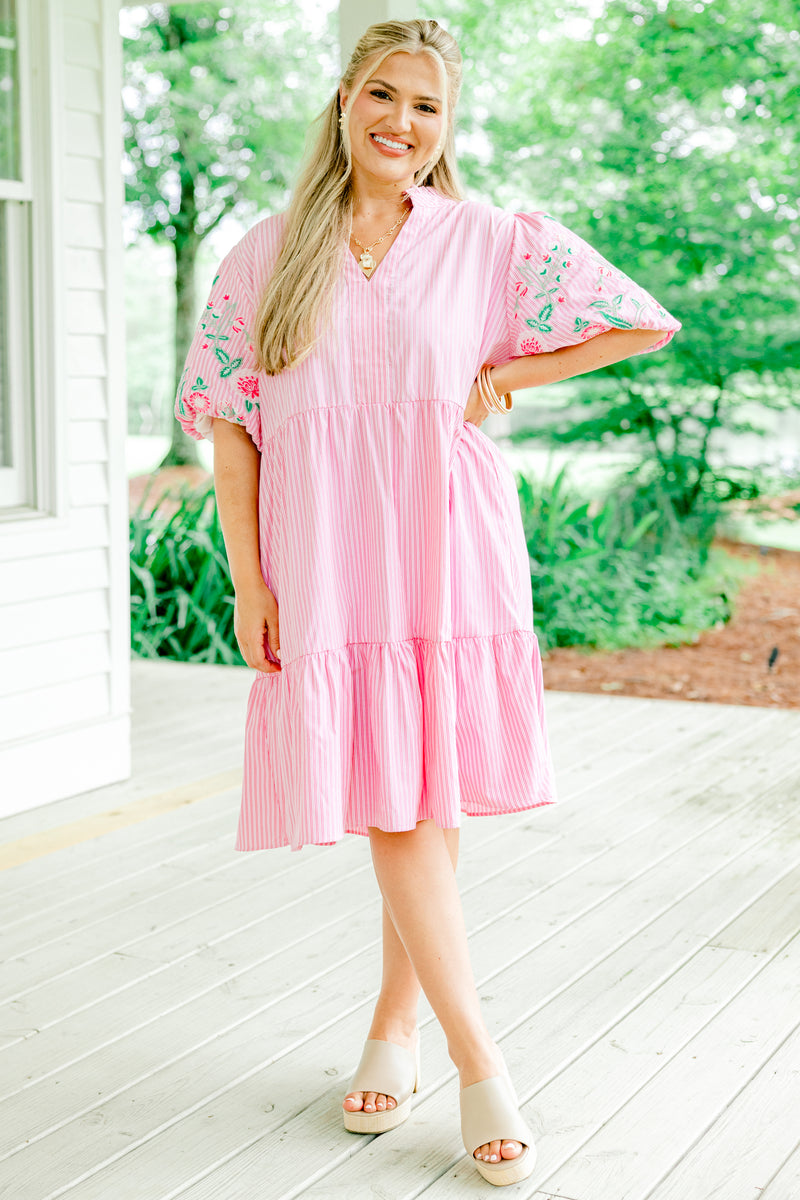 Women's Sheer Romance Dress, Pink | Size: 2X By Chic Soul Women's Sheer Romance Dress, Pink | Size: 2X By Chic Soul