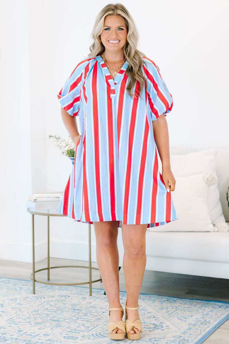 Shifting My Focus Dress, Blue – Chic Soul