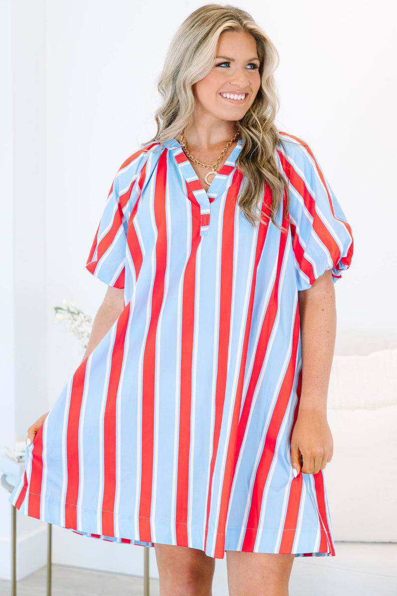 Shifting My Focus Dress, Blue – Chic Soul
