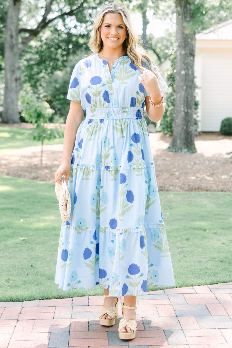 Simple Intentions Dress, Blue Floral – Chic Soul