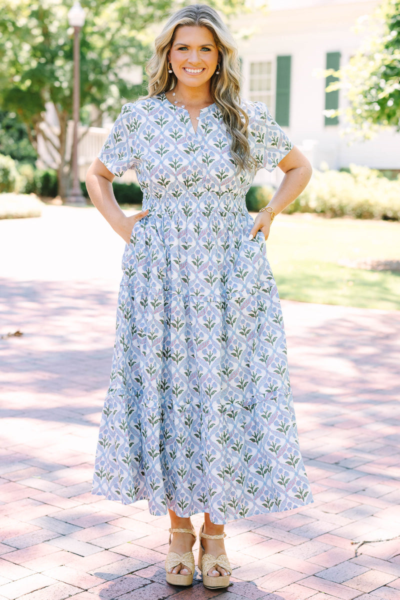 midi dress simple Intentions Dress, Blue Mix Size:Medium (81cm)/ Regular The classic gingham pattern vendor sale dmo 8 Layer-Friendly Maxi Dresses