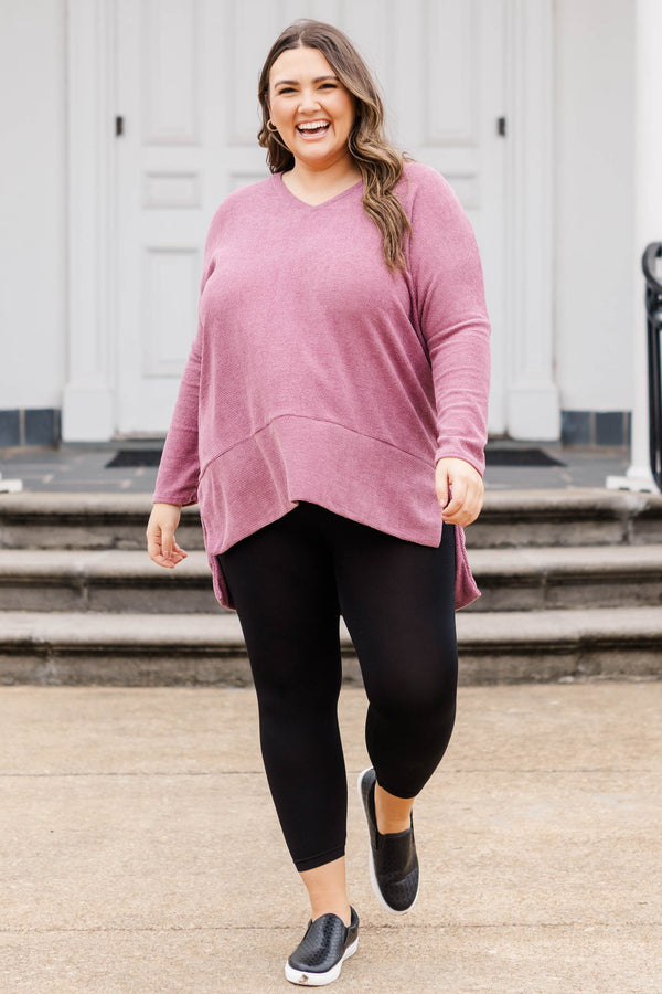 Chic Soul plus size clothing, black fuzzy blanket material top that is longline on the back and slight v neckline soft textured