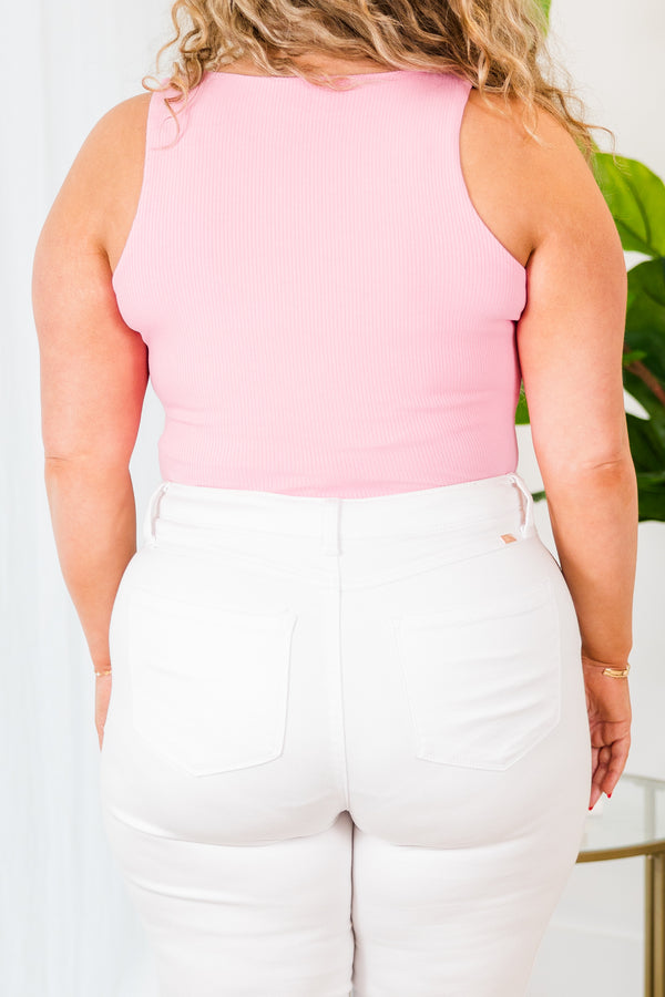 Chic Soul plus size clothing, light pink high neck top