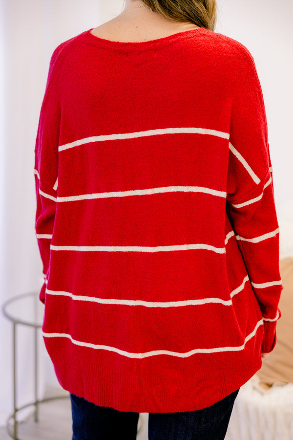 Chic Soul plus size clothing, white and red sweater