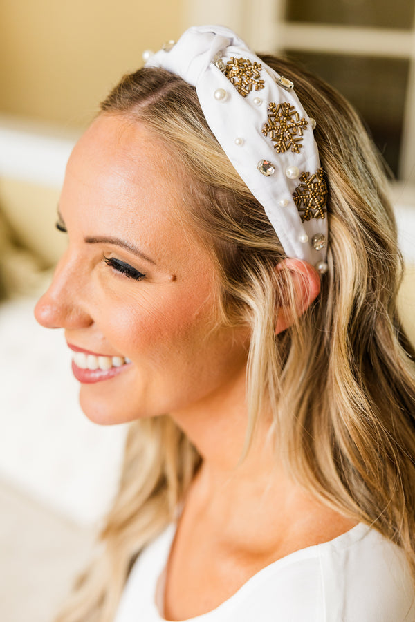 Snowflake Paradise Headband, White