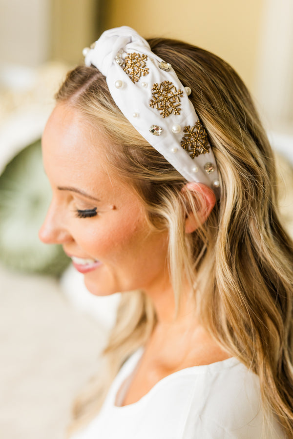 Snowflake Paradise Headband, White