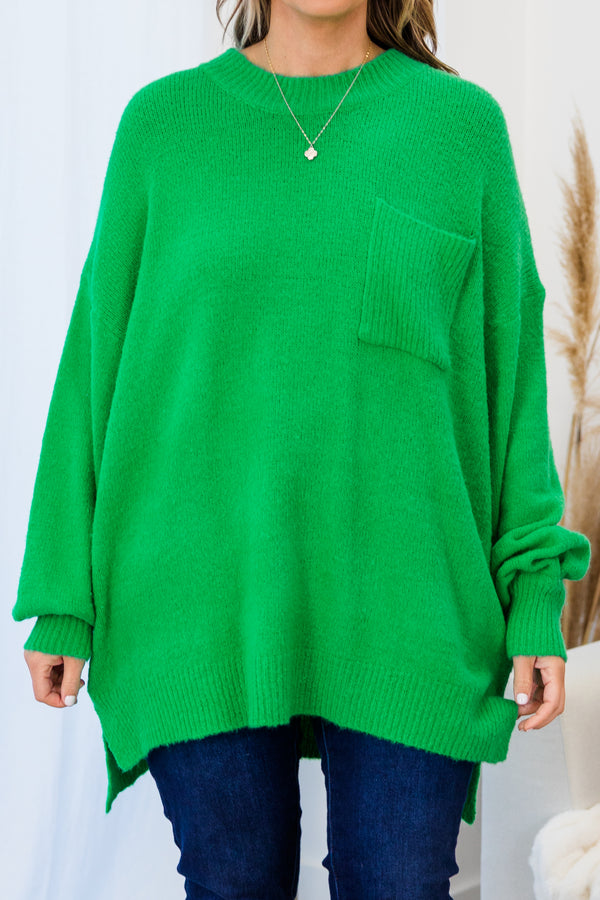 Reliable Love Sweater, Kelly Green