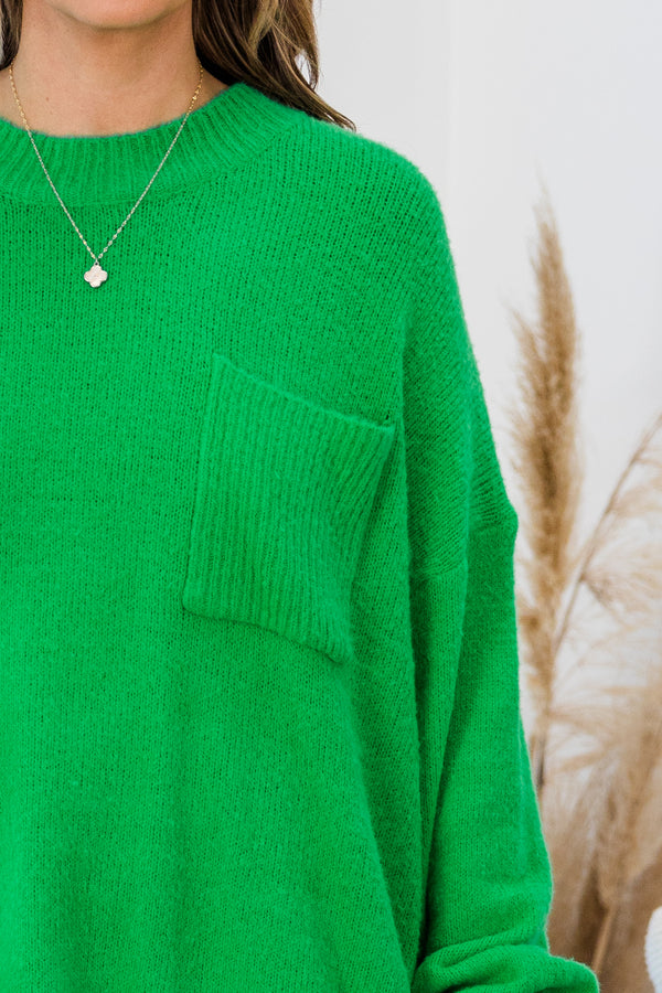 Reliable Love Sweater, Kelly Green