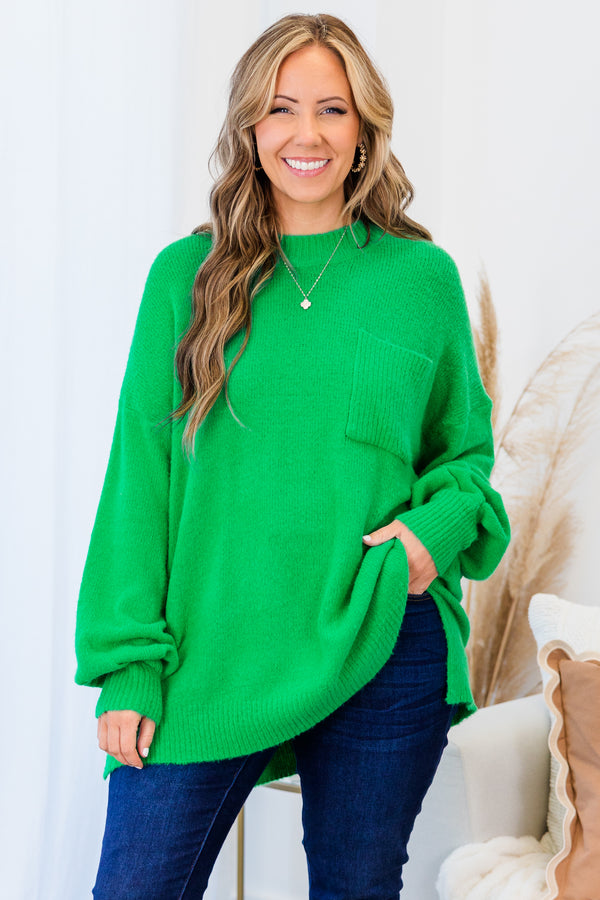 Reliable Love Sweater, Kelly Green