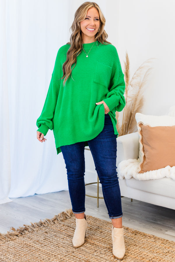 Reliable Love Sweater, Kelly Green