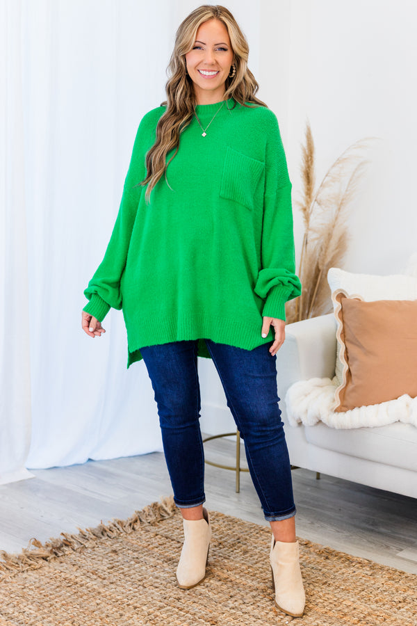 Reliable Love Sweater, Kelly Green