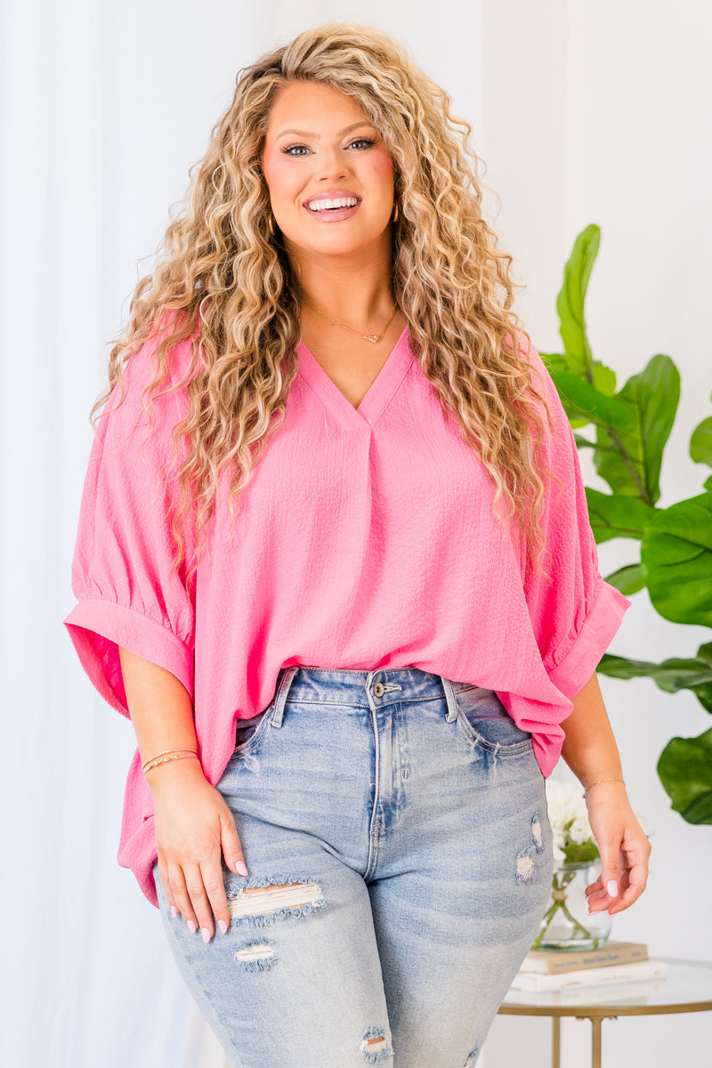 elegant pink top