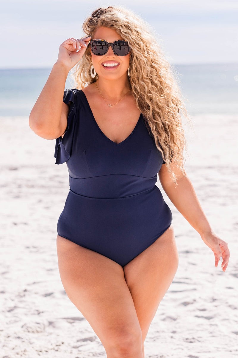 Spending My PTO Swimsuit, Navy – Chic Soul