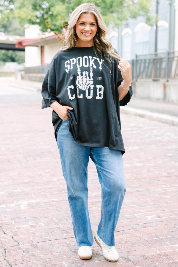 Spooky Club Boyfriend Tee, Black