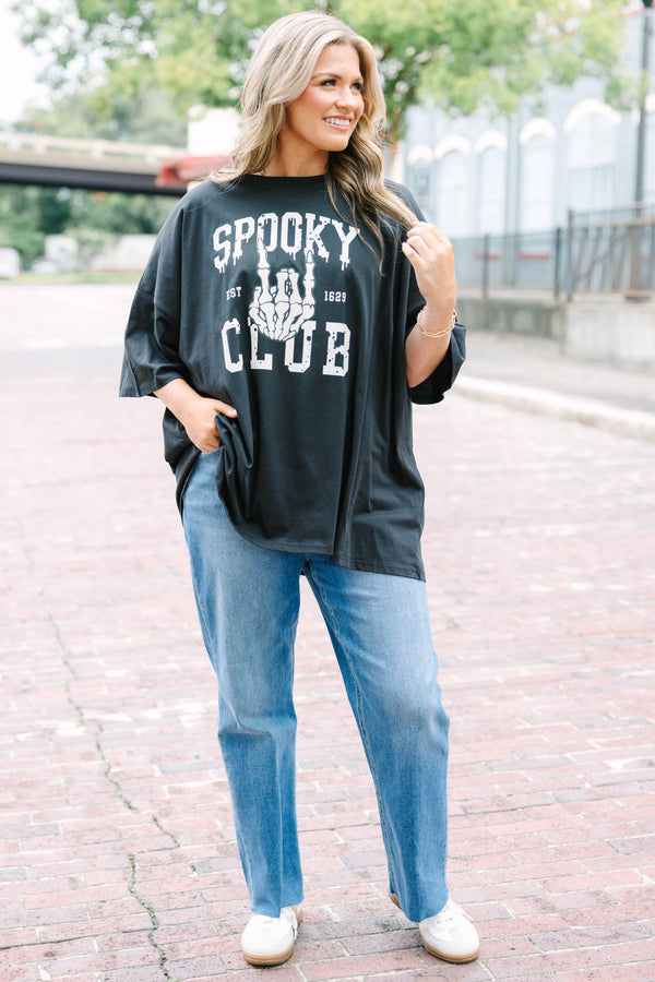 Spooky Club Boyfriend Tee, Black