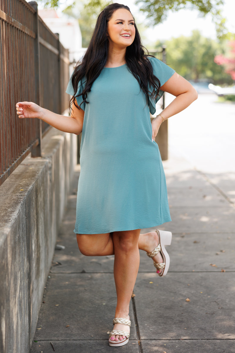 Turquoise shop flowy dress