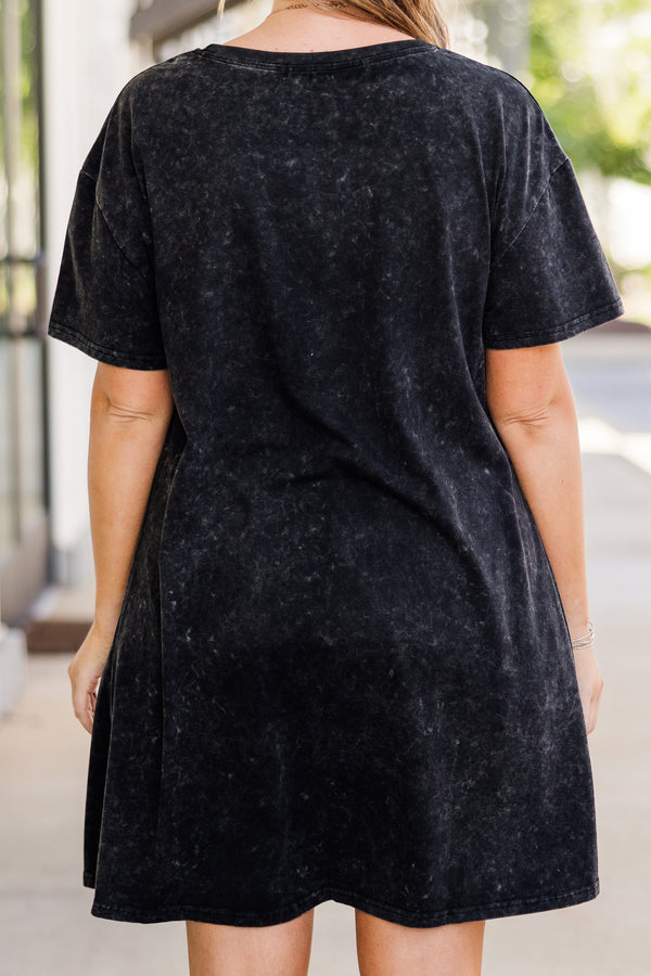 Stay Wild Cowgirl T-Shirt Dress, Black