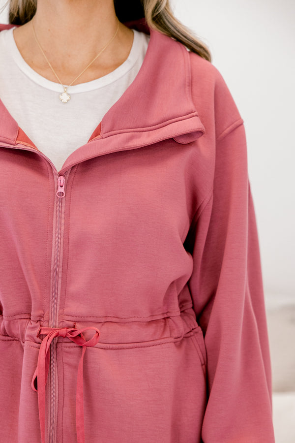 Chic Soul plus size clothing, red jacket with long sleeves and sinched waist that ties into a bow as well as a collar 