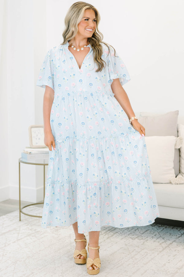 light blue straight neck maxi dress Light Blue Sheath Prom Dress with Open Back Cutout