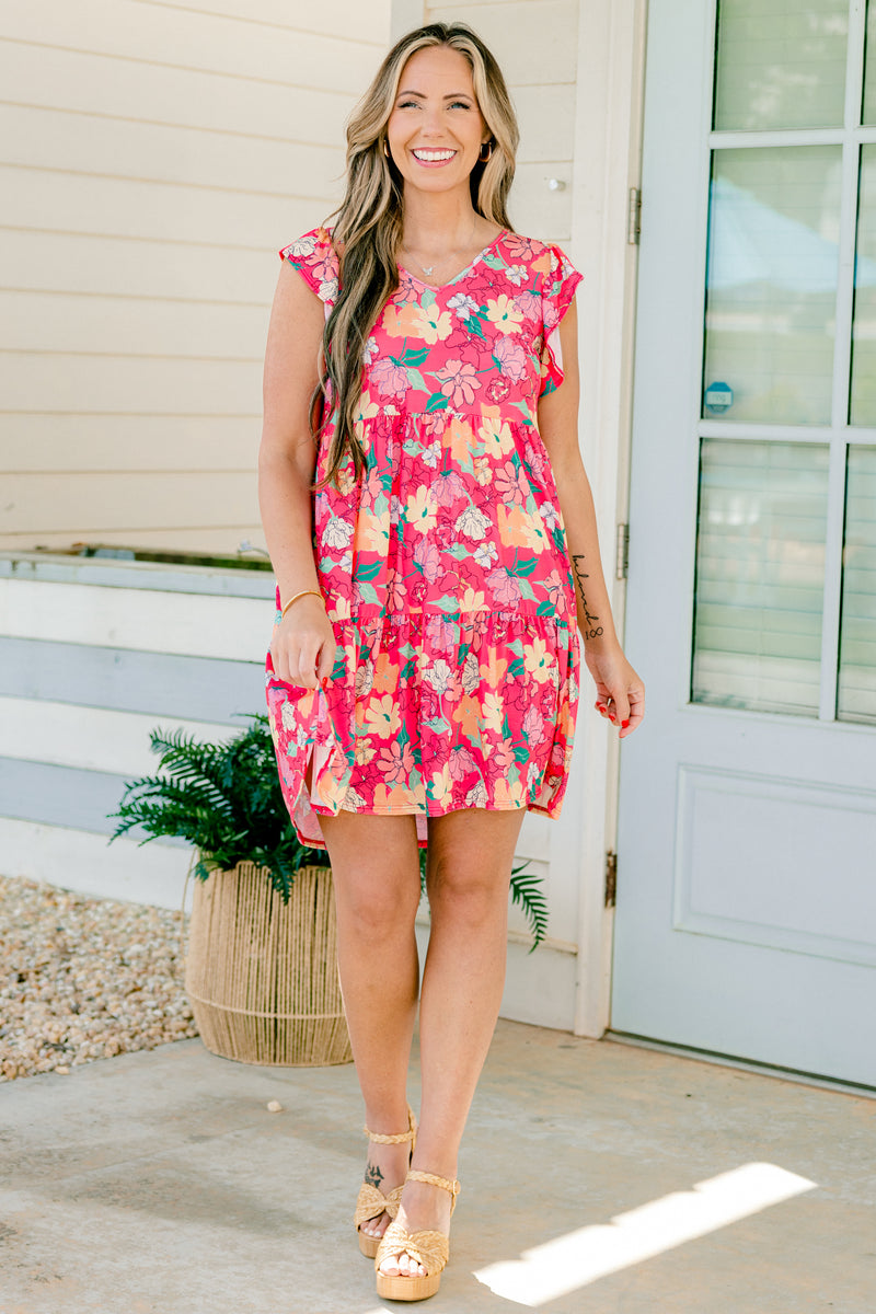 strawberry print midi dress Women's Strawberry Sorbet Dress, Pink