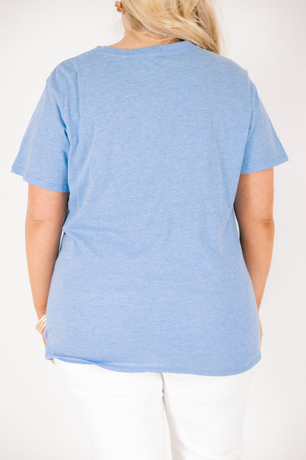 String of Luck Tee, Heather Ocean Blue