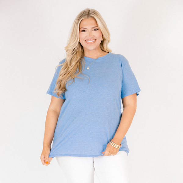 String of Luck Tee, Heather Ocean Blue