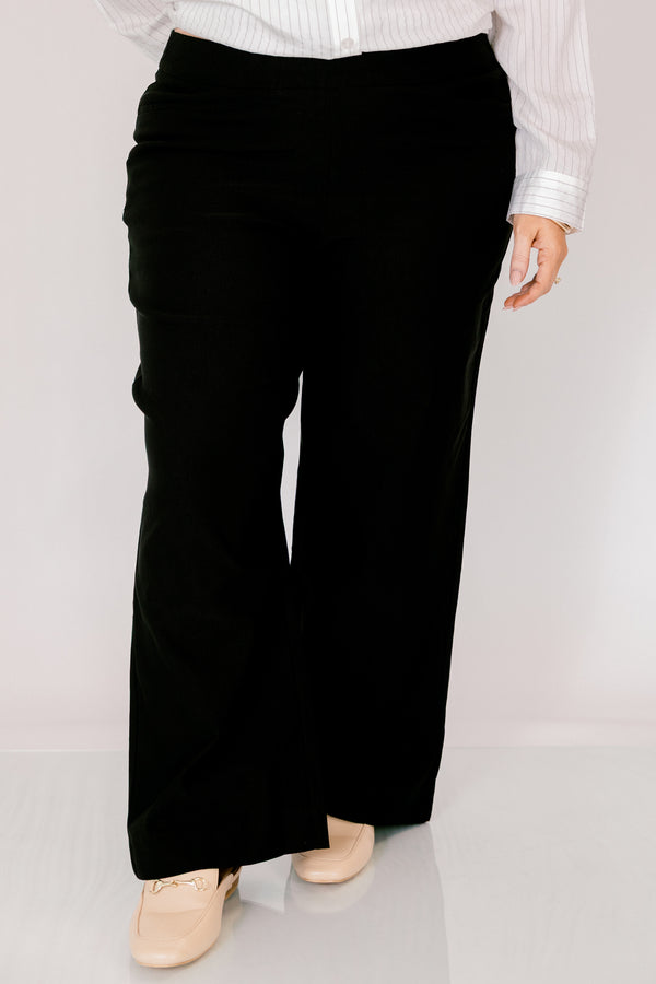 Chic Soul plus size clothing, black straight leg jean with two front pockets 