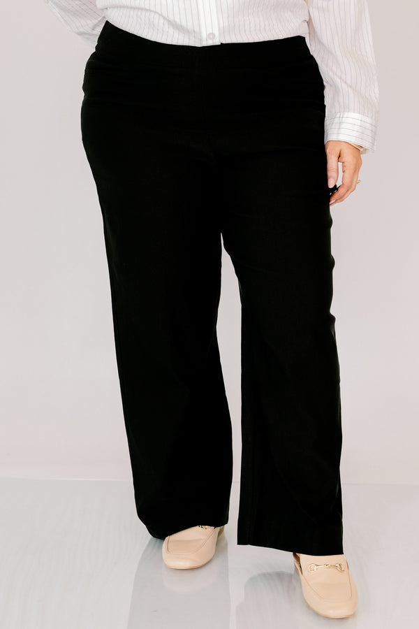 Chic Soul plus size clothing, black straight leg jean with two front pockets