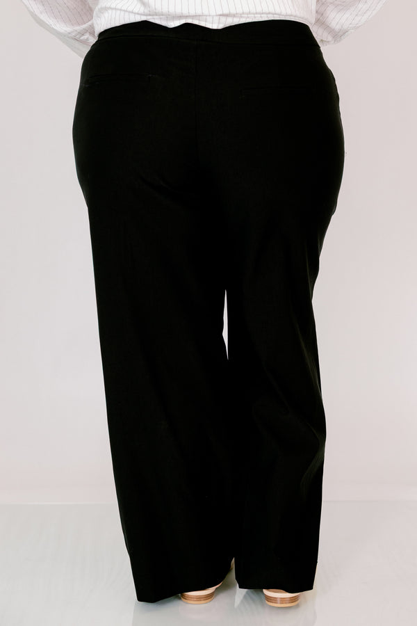 Chic Soul plus size clothing, black straight leg jean with two front pockets 