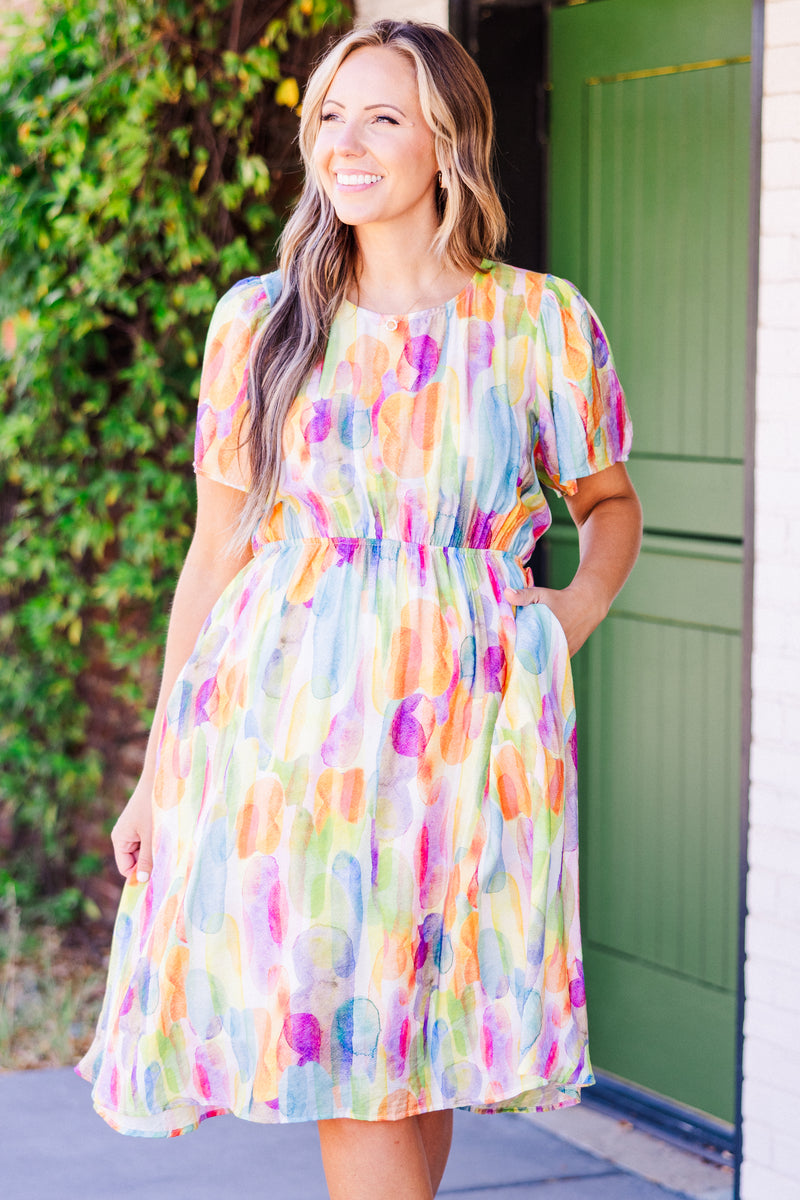 Women's Summer Files Dress, Orange | Size: 3X By Chic Soul