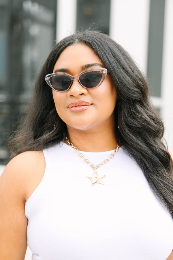 Chic Soul plus size clothing, dark opaque purple slight cat eye sunglasses