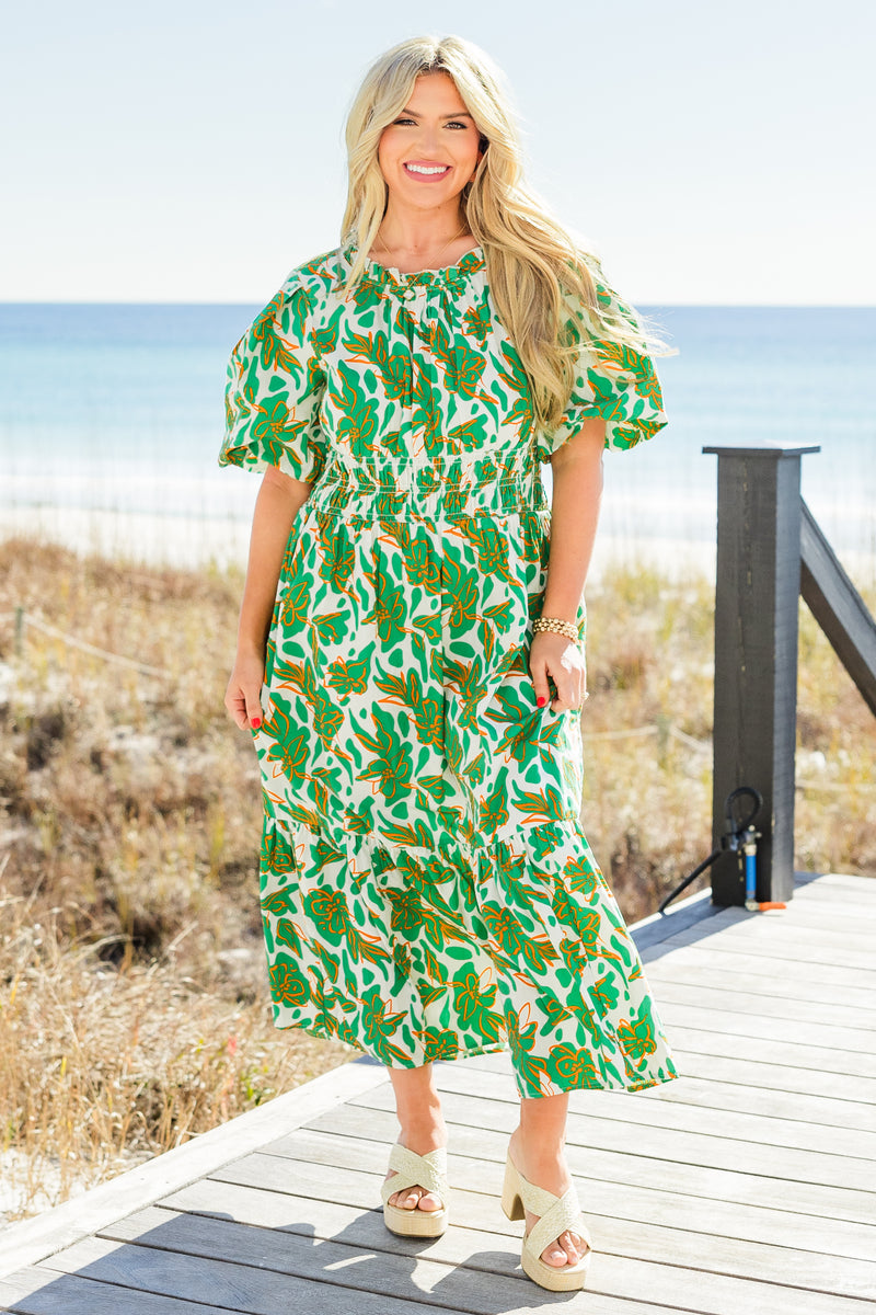 Women's Sunlit Stroll Maxi Dress, Green