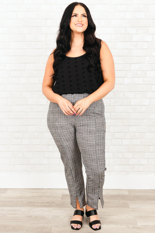 Chic Soul plus size clothing, black swiss dotted tank