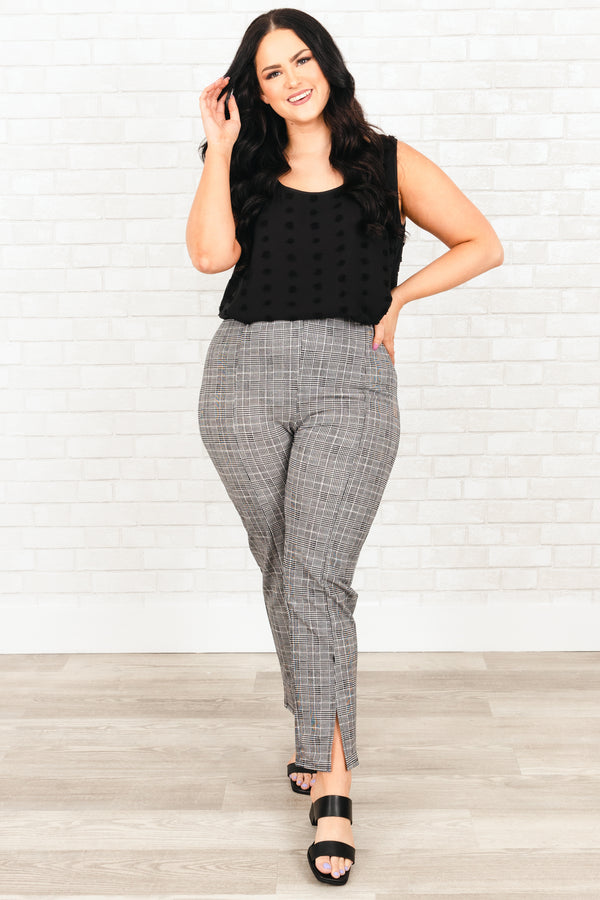 Chic Soul plus size clothing, black swiss dotted tank