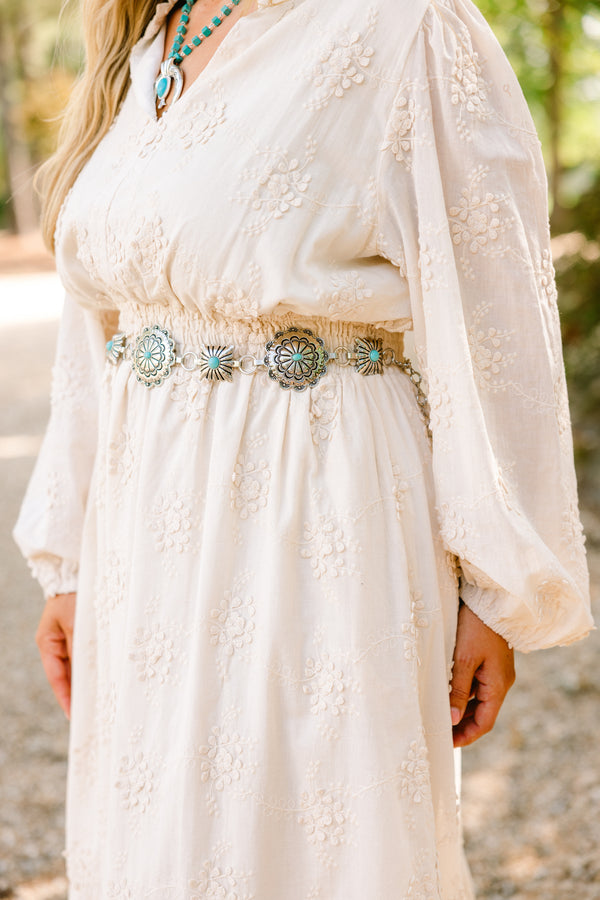 Chic Soul plus size clothing, silver medallion chain belt