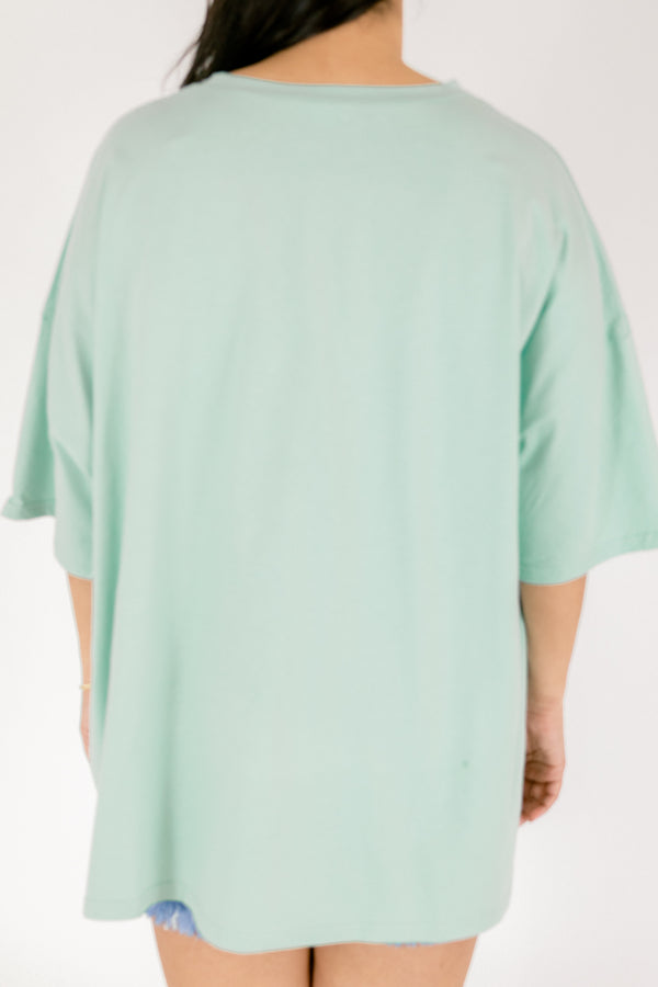 Sunset Season Boyfriend Tee, Light Green