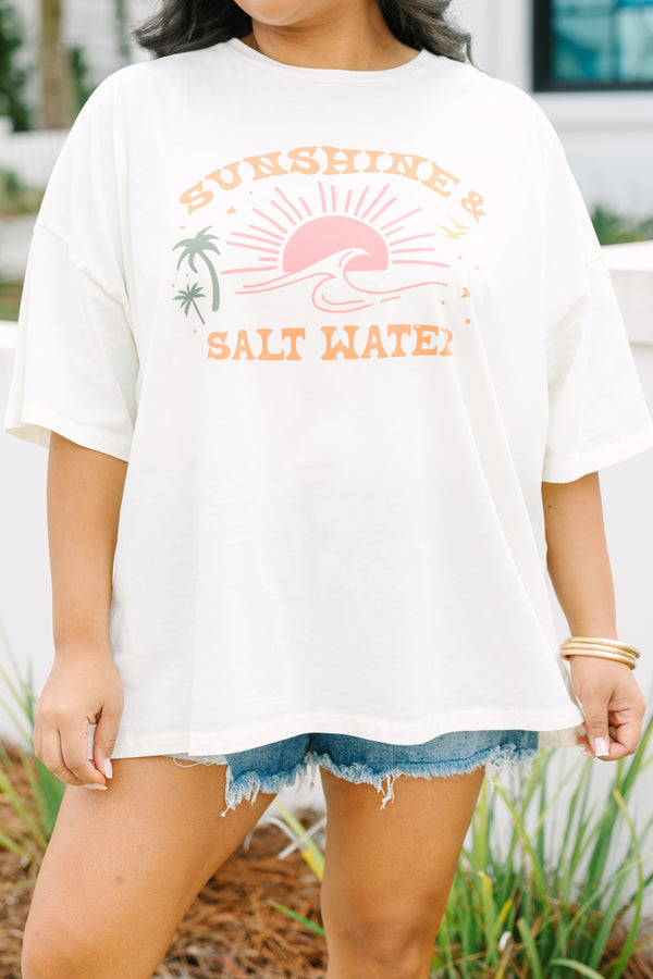 Chic Soul plus size clothing, white boyfriend tee with 