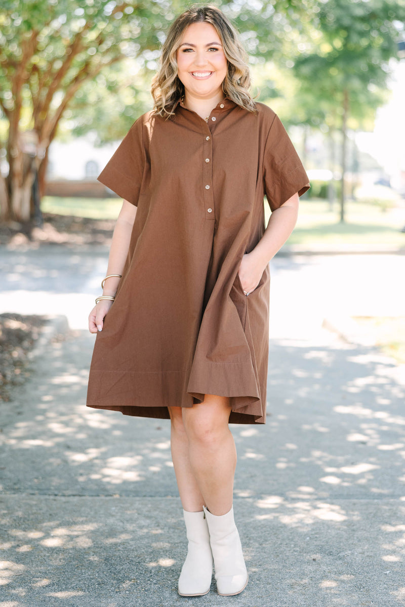 brown dress with short sleeves Sweet Breeze Dress, – Chic Soul Casual Dresses Neckline:PLUNGE NECK Chunky Blue Cheese Dip Taglia:04